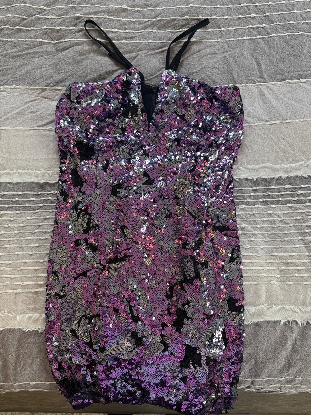 Dress the Population Purple Sequin Cocktail Dress